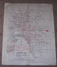 Map, Melbourne and Metropolitan Tramways Board (MMTB), "Tramway Map of Melbourne and Suburbs", 1930c