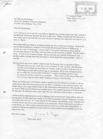 Document - Letter/s, Mrs Jean Gaze, Jul. 2007