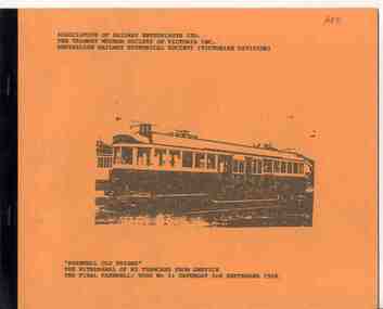 Programme, Association of Railway Enthusiasts (ARE), "Farewell Old Friend", Aug. 1989
