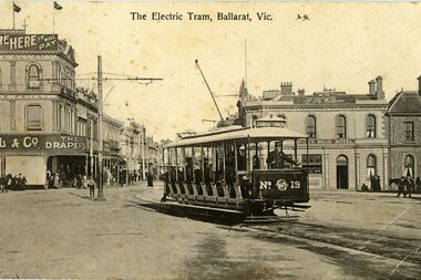 Postcard, V.S.M.  Melbourne, ESCo crossbench car No. 19, c1906