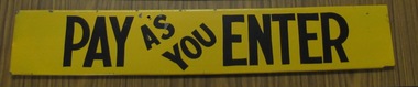 Sign, State Electricity Commission of Victoria (SECV), "Pay as you Enter", 1960's