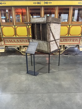 Showing display section of part of an original horse tram No. 1 body 