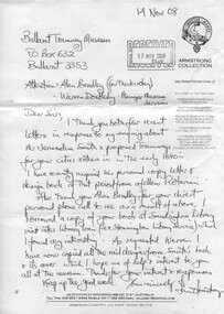 Document - Letter/s, "Mr Jerusalem Smith", Nov. 2008