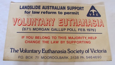 Poster, Voluntary Euthanasia Society, 1970/1980