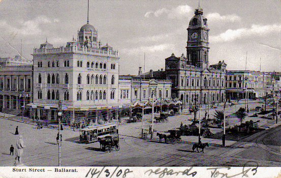  Sturt and Lydiard St from a postcard, 