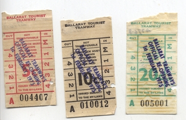 Ephemera - Ticket/s, Ballarat Tramway Preservation Society (BTPS), official opening the Ballarat Tourist Tramway, 1975