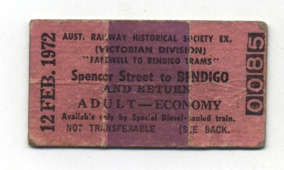 Ticket - ARHS tour to Farewell Bendigo