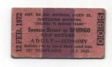 Ticket - ARHS tour to Farewell Bendigo