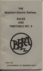 Book, Branford Electric Railway, "The Branford Electric Railway Timetable No. 9", 1977