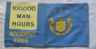 Flag, Evan Evans Pty Ltd, "100,000 Man Hours Accident Free", early to mid 1960's