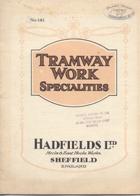 Book, Hadfield's, "Tramway Work Specialities", May. 2019