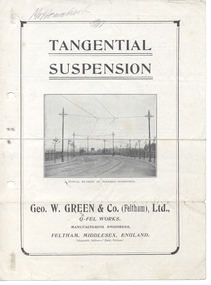 Pamphlet, Geo W Green & Co. (Feltham) and  Ltd. and  Q- Fell Works and  Feltham and  Middlesex England, "Tangential Suspension", c1915