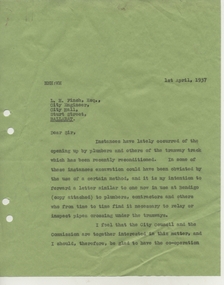 Document - Letter/s, State Electricity Commission of Victoria (SECV), Apr. 1937