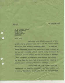 Document - Letter/s, State Electricity Commission of Victoria (SECV), Apr. 1937