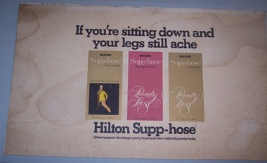 Poster, Hilton, advertising Hilton supp-hose stockings, 1970/1980