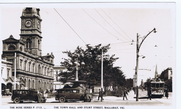 "The Town Hall and Sturt Street Ballarat Vic", - rear