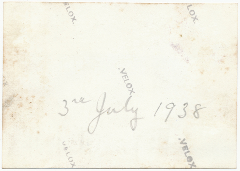 Notes on rear of photo giving date