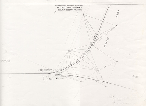 "Arrangement and Details of Overhead Construction - Wendouree Parade to Macarthur Street"
