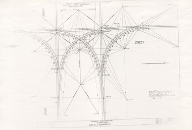"Overhead Reconstruction Intersection of Sturt & Drummond Streets during reconstruction."