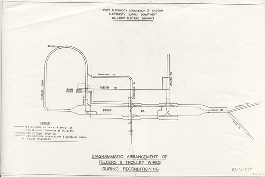 "Diagrammatic arrangement of Feeders and Trolley Wires during Reconstruction ."