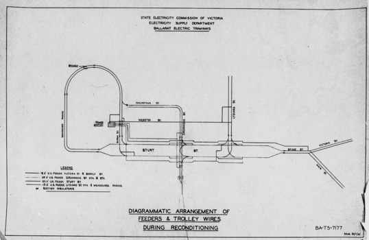 "Diagrammatic arrangement of Feeders and Trolley Wires during Reconstruction ."