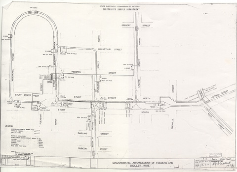 "Diagrammatic Arrangement of Feeders and Trolley Wire"