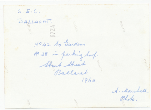 Notes on rear of print.
