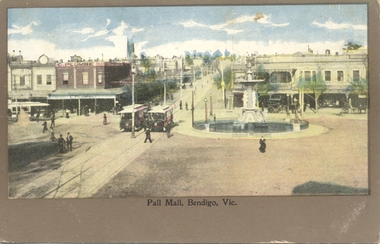 Postcard, Pall Mall Bendigo, early 1900's