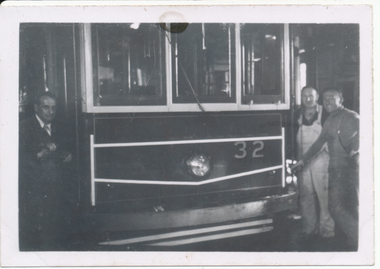 Photograph - Digital image, Wal Jack, Reflective tape trial, Oct. 1956