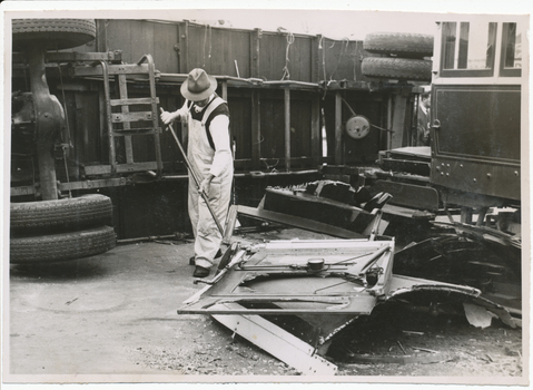Digital image - accident between tram 37 and a semitrailer.