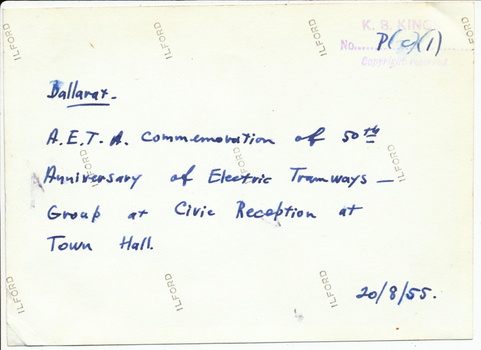 Notes on rear of print.