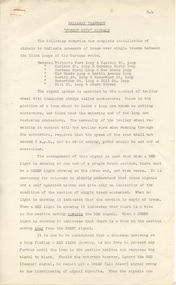 Document - Instruction, State Electricity Commission of Victoria (SECV), "Forest City Signals", late 1960's?