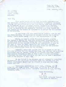 Document - Letter/s, Hal Cain, 14/10/1971 12:00:00 AM