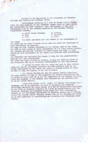 Document - Report, Ballarat Tramway Preservation Society (BTPS), deputation to the  Minister for Fuel and Power by BTPS, Oct. 1971