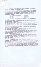 Document - Report, Ballarat Tramway Preservation Society (BTPS), deputation to the  Minister for Fuel and Power by BTPS, Oct. 1971