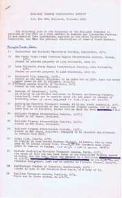Document - List, Ballarat Tramway Preservation Society (BTPS), list of disposals of the Ballarat Tramcar fleet, Apr. 1972
