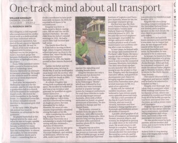 Newspaper, The Age and  Roderick Smith, "One-track mind about all transport", 30/08/2012 12:00:00 AM