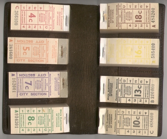Functional Object - Ticket Wallet with 8  blocks of tickets, State Electricity Commission of Victoria (SEC), 1960's
