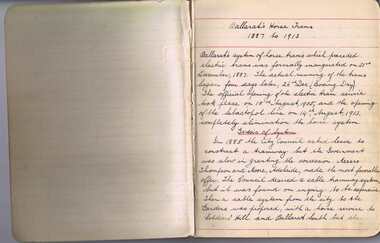 Document - Handwritten Notes, Wal Jack, "Ballarat's Horse Trams 1887 to 1913", 1930-1940's