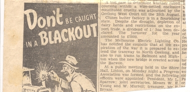 Newspaper, The Courier Ballarat, Geelong tram extensions, early 1940's