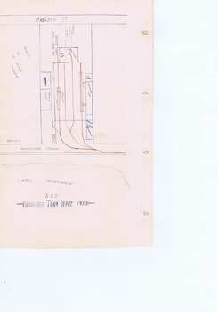 Drawing of the "SEC Wendouree Tram Depot 1953" showing tracks and facilities.