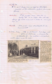 Document - List, Wal Jack, derailments, mid 1950's