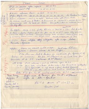 Hand written notes - "Tram News"