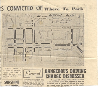 Newspaper, The Courier Ballarat, "Where to Park", 17/08/1955 12:00:00 AM