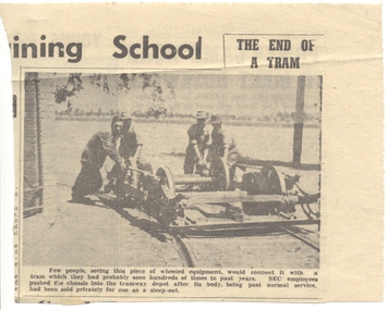 Newspaper, The Courier Ballarat, "The End of a Tram", 30/01/1956 12:00:00 AM
