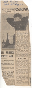 Newspaper, Herald Sun, "No. 1 Retires today", May. 1951