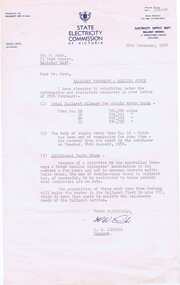 Document - Letter/s, State Electricity Commission of Victoria (SECV), 27/02/1956 12:00:00 AM