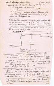 Handmade notes titled "North Geelong Tram lines"