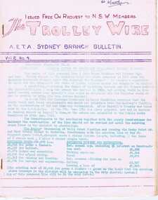Magazine, Australian Electric Traction Association (AETA), "The Trolley Wire", Vol 2, No. 4, "The Trolley Wire", Vol 2, No. 5, "The Trolley Wire", Vol 2, No. 6, "The Trolley Wire", Vol 2, No. 7, "The Trolley Wire", Vol 2, No. 8, "The Trolley Wire", Vol 2, No. 9, 1953