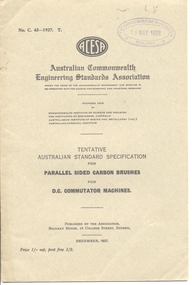 Book, "Parallel sided carbon brushes for DC Commutator Machines", 1927